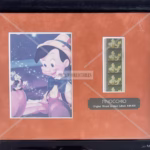 Framed Pinocchio Film Cells display, limited edition #48/100, black frame with gold plaque, provenance documentation included, worldwide shipping available from Presley Collectibles.