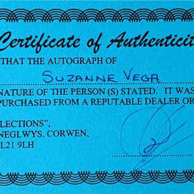 Suzanne Vega Autograph
