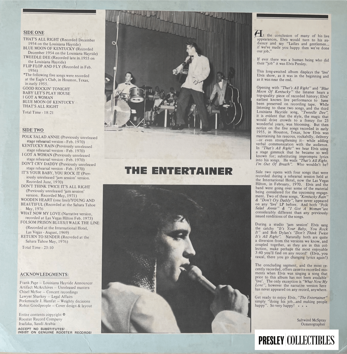 Elvis The Entertainer 1954-1976