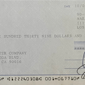 George Clooney Autographed Cheque