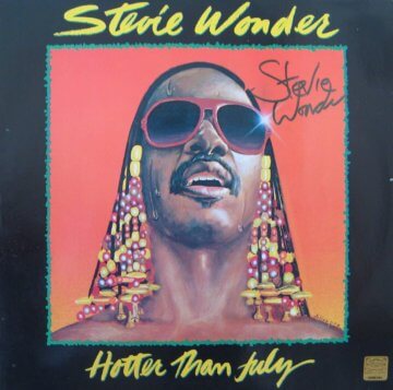 Stevie Wonder genuine hand signed Hotter Than July LP