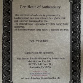 Dolly Parton Signed Photo
