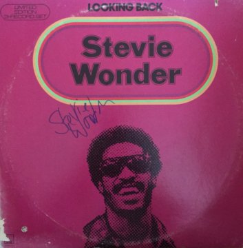 Stevie Wonder Hand Signed Looking Back LP
