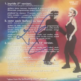 Per Gessle Hand Signed Roxette Joyride CD Single