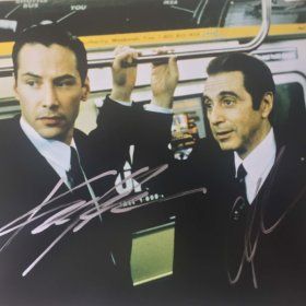 Keanu Reeves and Al Pacino Hand Signed 10x8 Photo