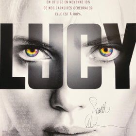 Scarlett Johansson Signed Lucy Promo Poster