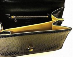 A black vinyl 1950's alligator print design handbag from Viki of New York owned and used by Marilyn Monroe