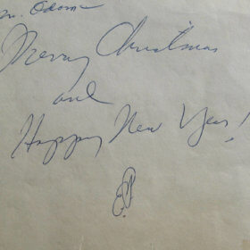 Elvis Presley Hand Written Merry Christmas Note