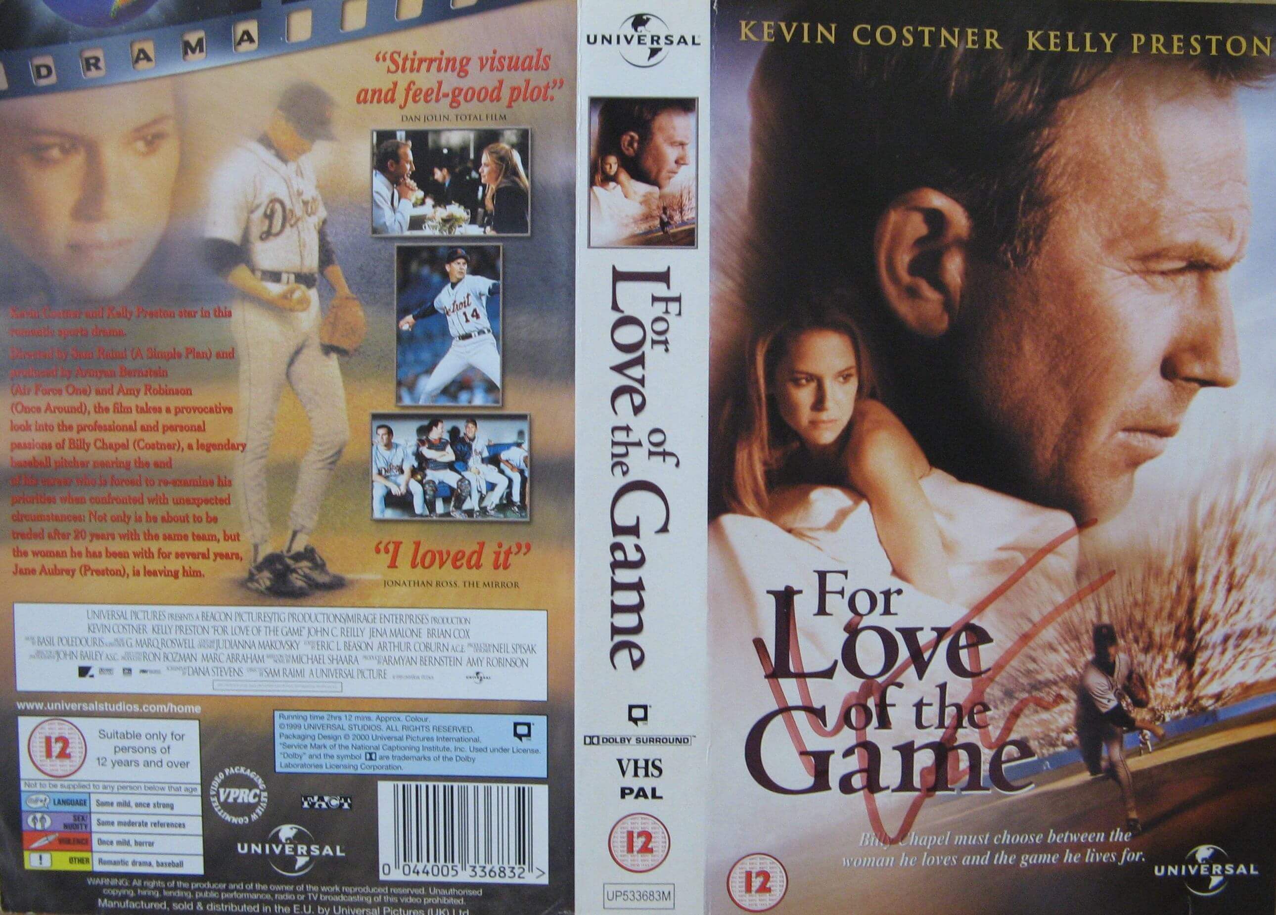 Kevin Costner Hand Signed VHS Cover - Rare Movie Memorabilia
