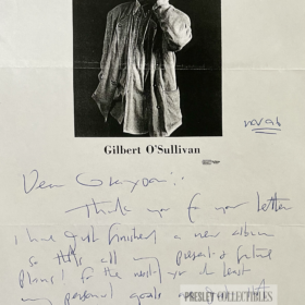 Gilbert O'Sullivan Autograph